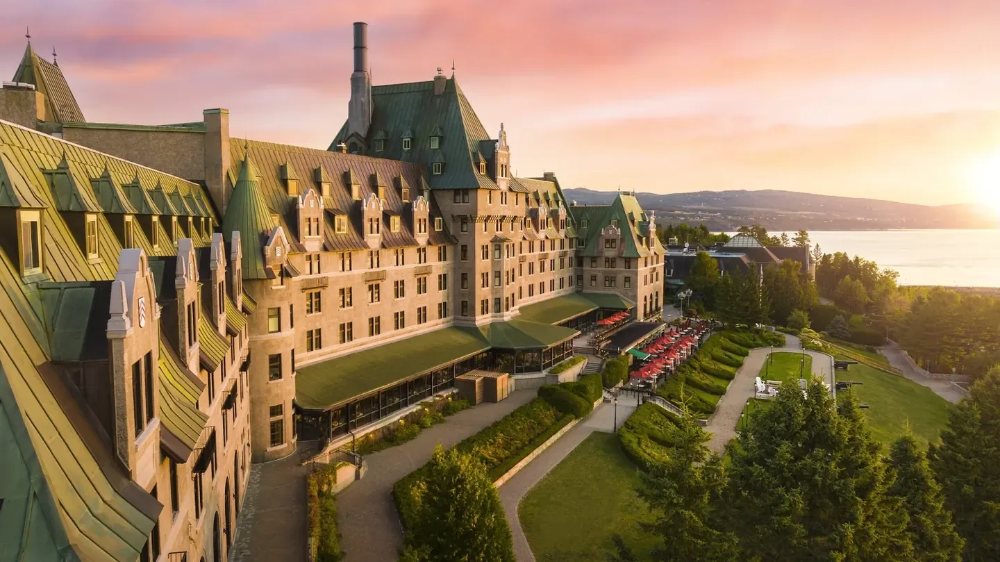 Historic waterfront resort grounds in La Malbaie